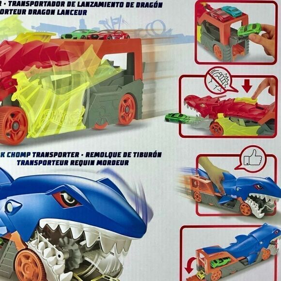 🔥 HOT WHEELS CITY 2 Battling Creatures Transporter Vehicle Set+10 Die Cast Cars - Picture 12 of 16